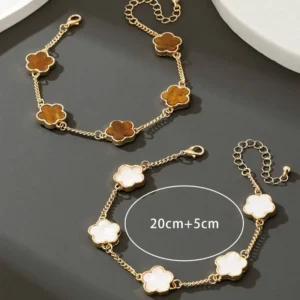 Βραχιόλι με Μοτίβο Λουλούδι — Clover Flower Bracelet - Image 4