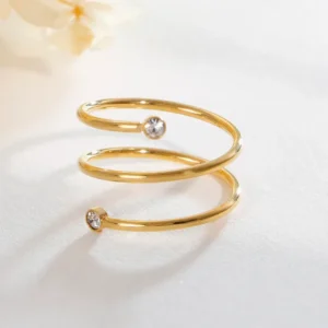 Alternative view of Γυναικείο Δαχτυλίδι Σπιράλ με Zircon | Infinite Spiral Shine
