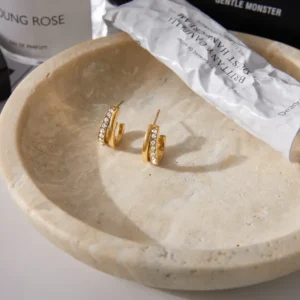 Γυναικείοι Κρίκοι με Zircon | Golden Hoop Radiance - Image 4