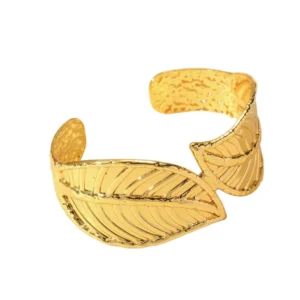 Γυναικείο Βραχιόλι με Φύλλα | Golden Leaf Nature Glow