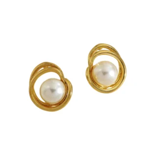 Γυναικεία Σκουλαρίκια με Πέρλα | Golden Pearl Grace
