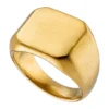 Ανδρικό Τετραγωνισμένο Δαχτυλίδι | Gold Geometric Signet