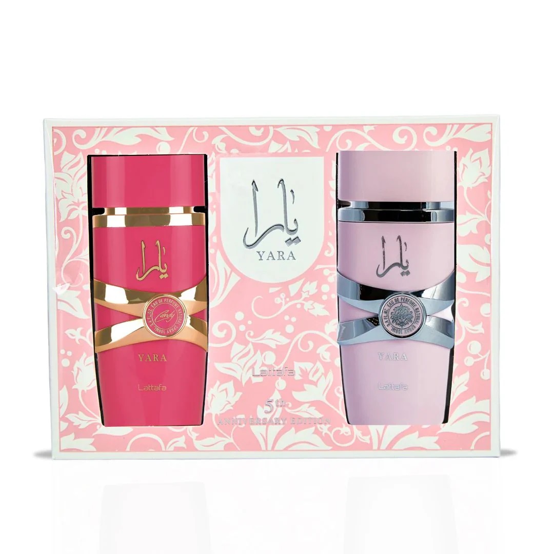 Lattafa Set Yara & Yara Candy Eau de Parfum 100ml x2 (5th Anniversary Edition)